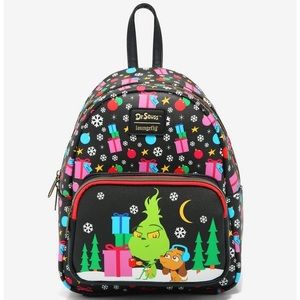 NWT Loungefly How The Grinch Stole Christmas! Chibi Duo Mini Backpack+cardholder